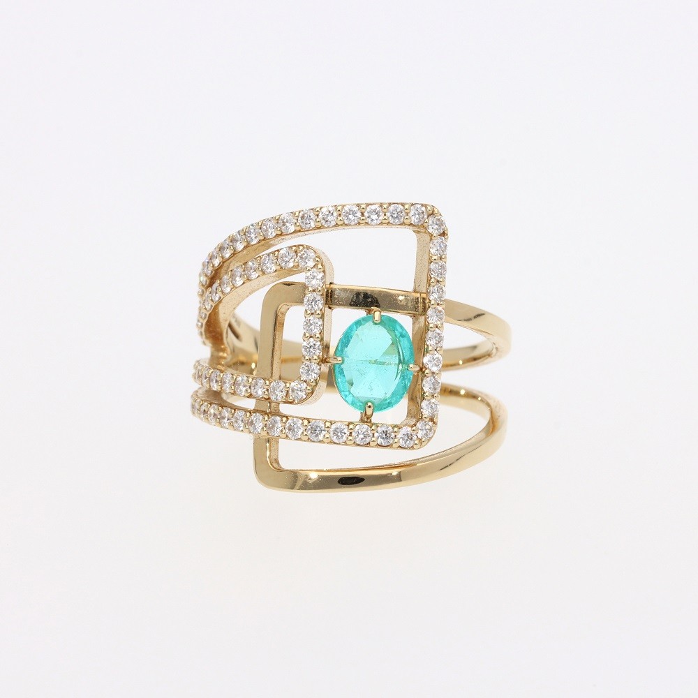 
                  K18　パライバトルマリン　ダイヤモンド　リング　AQ－315(SJ-409)
                