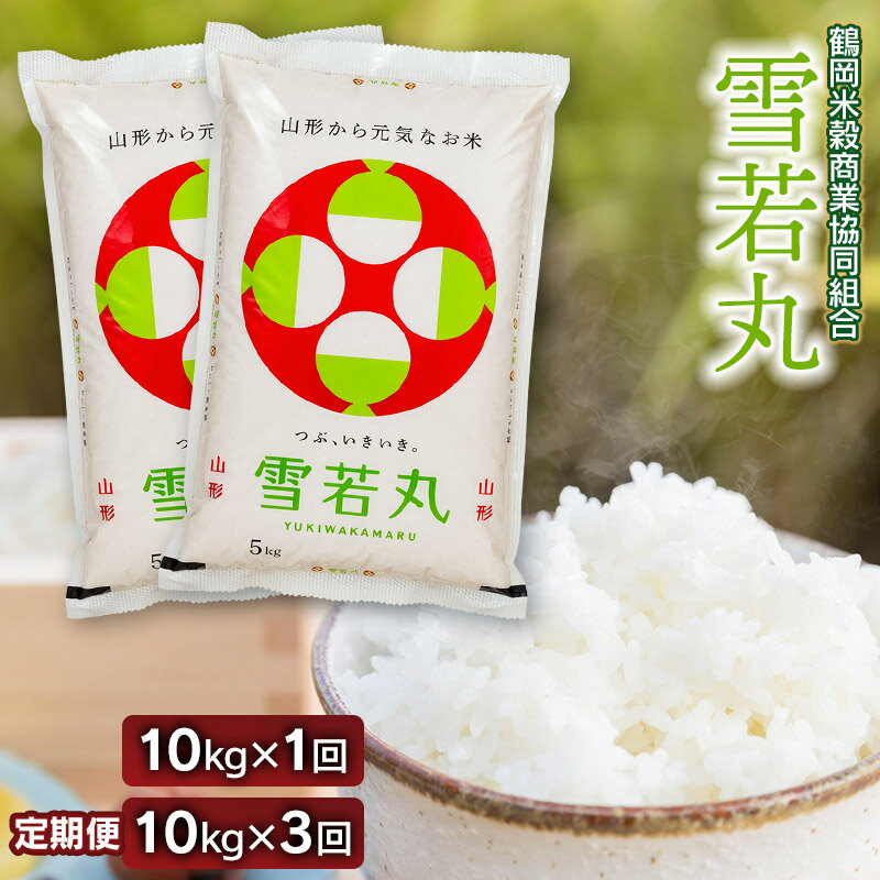 【ふるさと納税】【令和7年産】雪若丸 精米 10kg（5kg×2袋）［1回発送・3ヶ月定期便］ 山形県庄内産　鶴岡米穀商業協同組合