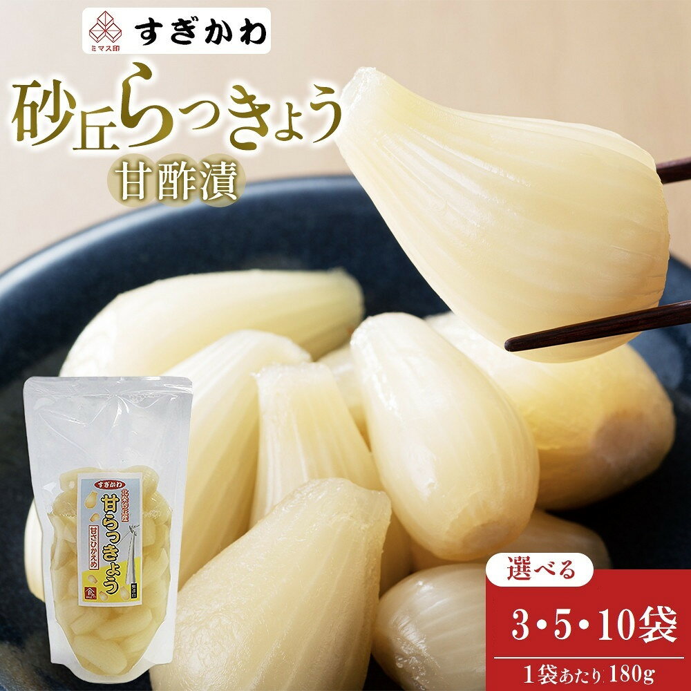 【ふるさと納税】らっきょう 選べる540g～1.8kg 砂丘らっきょう 甘酢漬 180g 3・5・10袋入り | 食品 発酵 加工食品 人気 おすすめ 送料無料