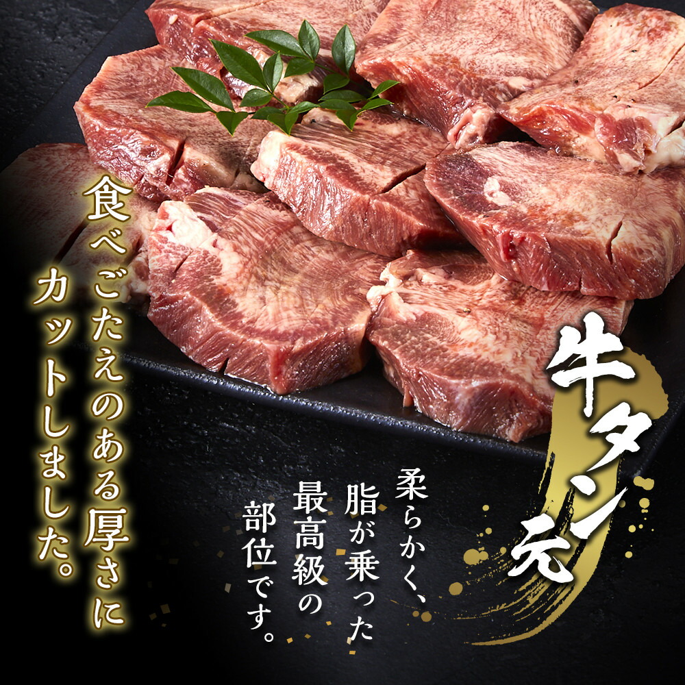 牛タン元 厚切りステーキ たれ付け  600g (200g×3)