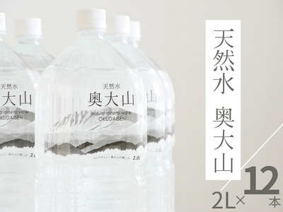 天然水奥大山 2L×12本 ミネラルウォーター ペットボトル 2リットル みず PET 0201