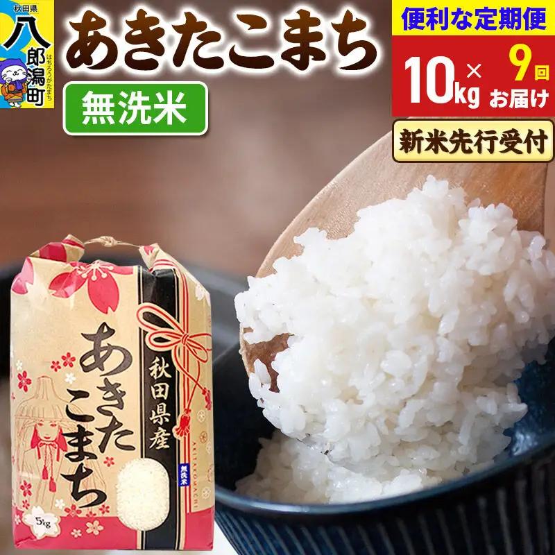 《令和8年産 新米受付》《定期便9ヶ月》あきたこまち 10kg【無洗米】 秋田県産 こまちライン