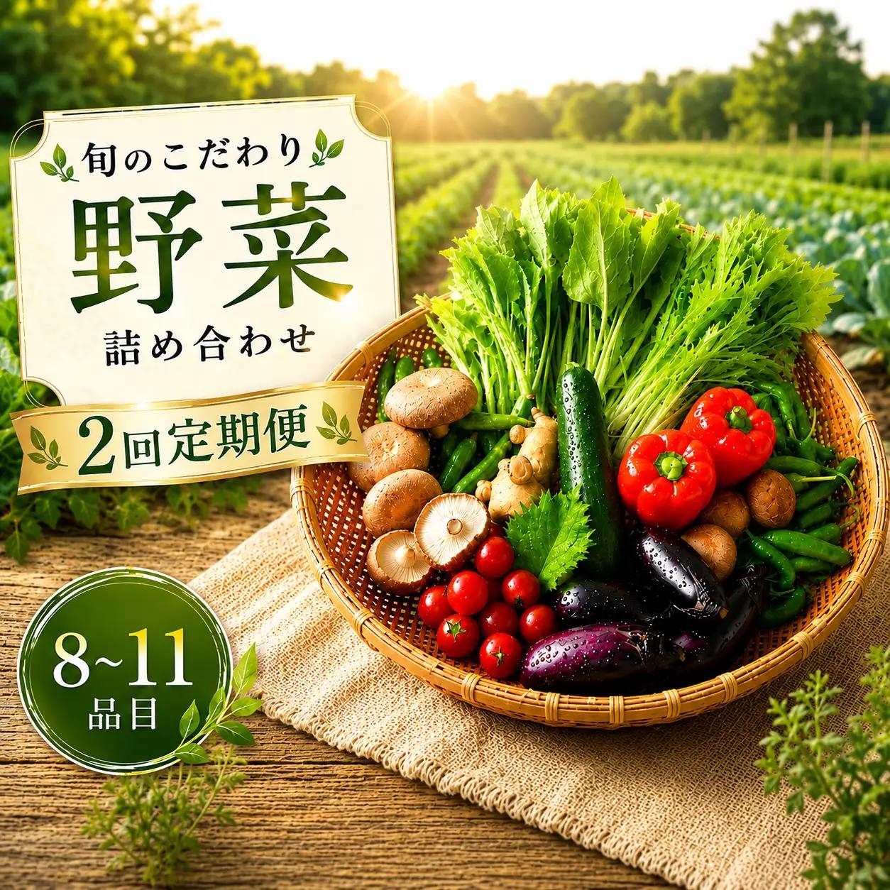 【2回定期便 野菜】 こだわりの新鮮野菜セット(8~11品目)
