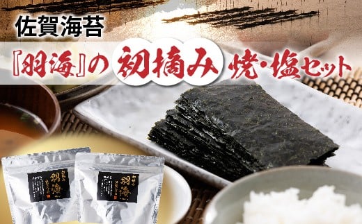 【 数量限定 】佐賀海苔 『羽海』の初摘み 焼・塩セット _a-95