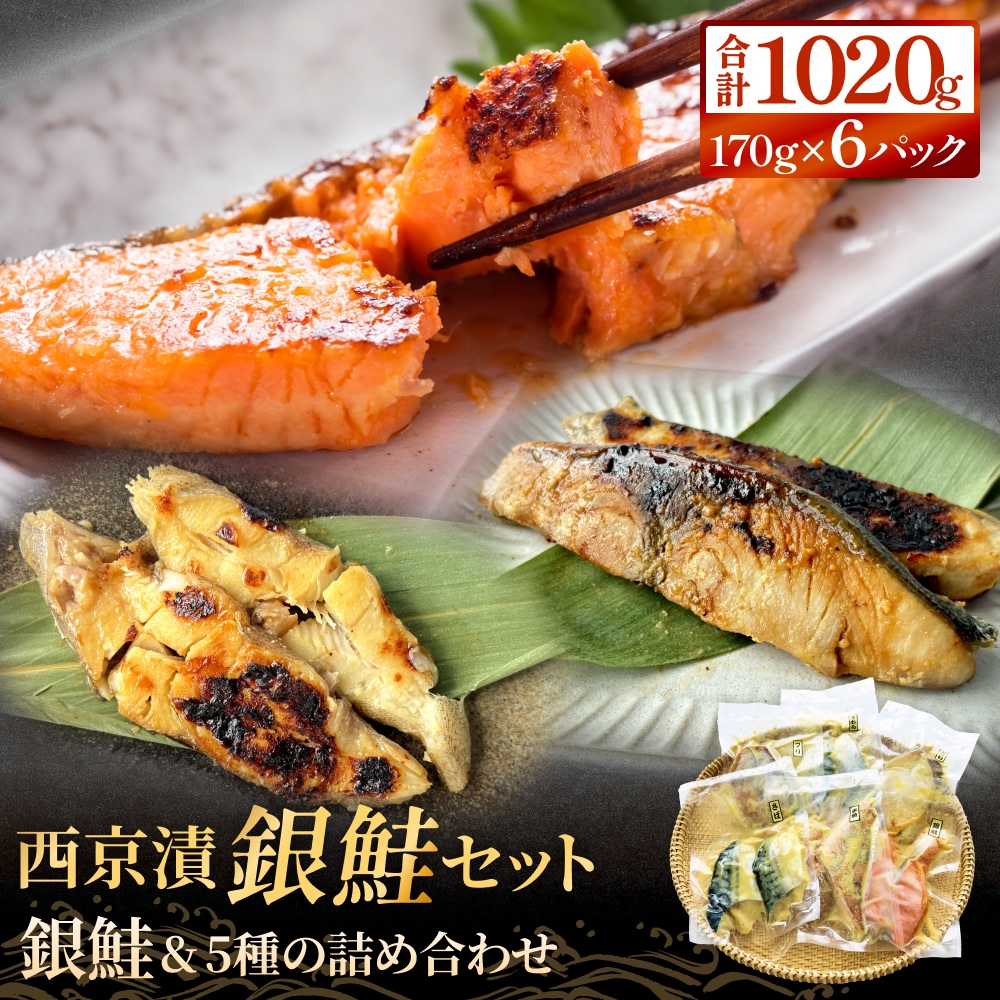 西京漬 銀鮭セット 6種 漬魚 漬け  冷凍 詰め合わせ 西京焼き 西京漬 惣菜 小分け 漬け 焼魚 銀鮭 西京焼 銀ざけ 鮭  ぎんざけ さけ サケ 魚 おかず お魚 ご飯のお供 食べ比べ  和食 宮城県 石巻 石巻市