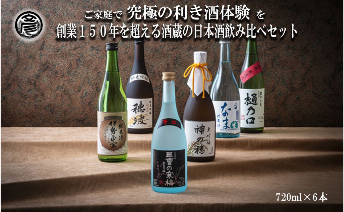 
                  【限定】酒どころ三重県の丸彦酒造 日本酒 利き酒セット（720ml×6本）【日本酒 酒 飲み比べ セット 三重県 四日市 銘水 水 鈴鹿山麓 純米酒 大吟醸 純米 晩酌 喉越し 辛口 さっぱり 山田錦 米 三重の寒梅 伊勢正宗 はま娘 樋乃口 神の穂 穂波 贈答品 贈り物 ギフト プレゼント お歳暮 お中元 利き酒 テイスティング】
                