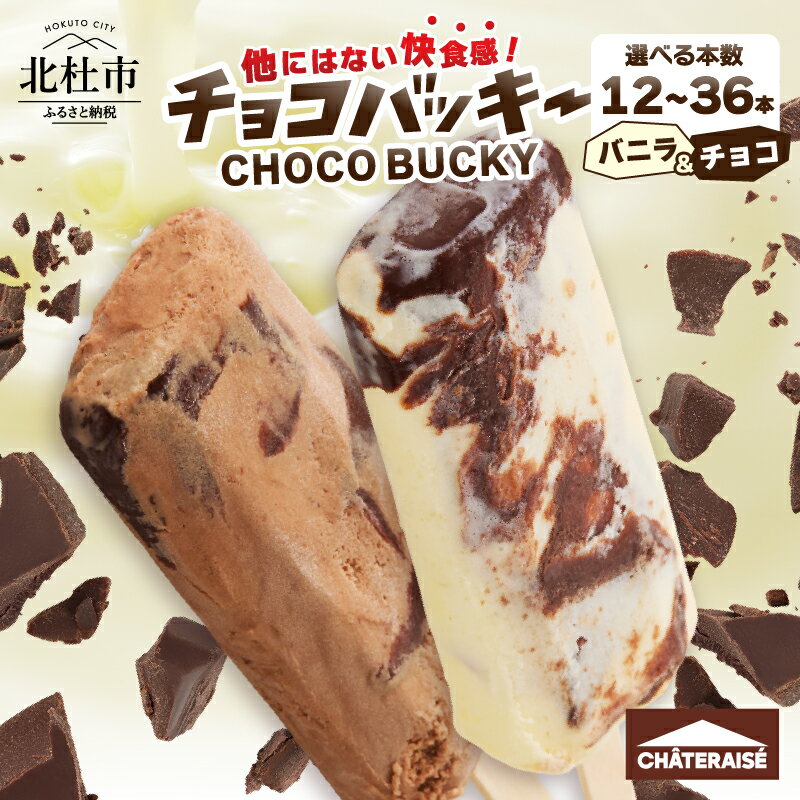 【ふるさと納税】 シャトレーゼ チョコバッキー 選べる 本数 12本入り 24本入り 36本入り アイス 詰め合わせ セット バニラ＆チョコ バニラ チョコ 2種類 チョコ好き デザート おすすめ 人気 山梨県 北杜市 送料無料