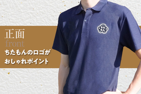 ちたもんポロシャツ（ネイビー・Lサイズ） 紺 紺色 ポロシャツ シャツ ちたもん 日本製 特産品 イラスト 衣服 トップス 伝統工芸品 贈答 プレゼント 愛知県 知多市