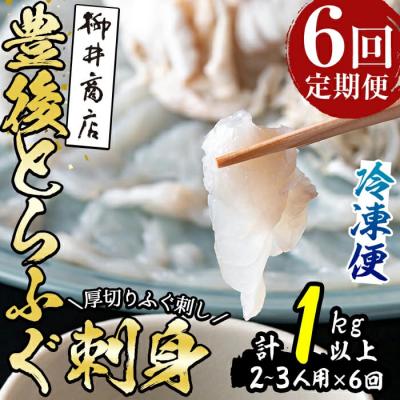 ふるさと納税 佐伯市 <定期便・全6回 (連続)>とらふぐ刺身 (総量約1kg・2-3人用×6回)