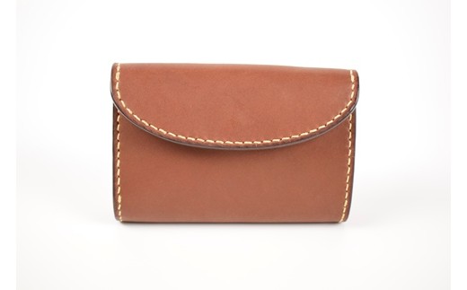 【minca】栃木レザーの三つ折り財布 ミドルサイズ ハンドステッチ滑らかな手触り/Middle wallet 01/チョコ　518【雑貨 ファッション 人気 おすすめ 】
