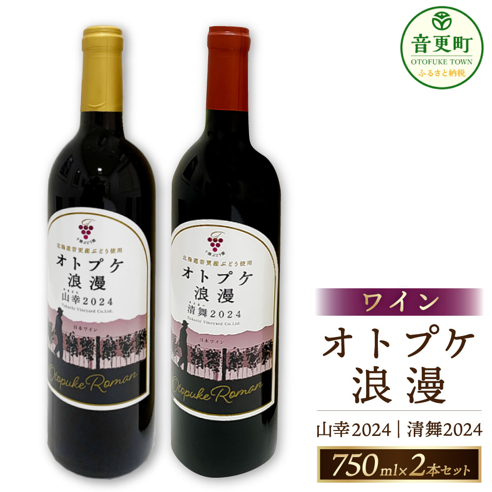 【ふるさと納税】ワイン オトプケ浪漫山幸2024・清舞2024 750ml×2本 (各1本) セット【C93】山幸種ワイン 清舞種ワイン お酒 酒 洋酒 清見 山ブドウ ぶどう ブドウ 山ぶどう 熟成 オトプケ浪漫 アルコール 晩酌 家飲み 宅飲み 常温 北海道 音更町 送料無料