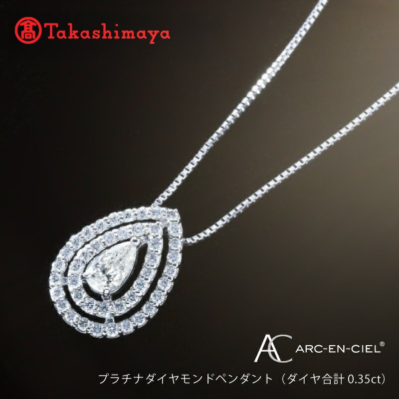 【ふるさと納税】【8/1～価格改定】【高島屋選定品】プラチナダイヤモンドペンダント（ダイヤ合計 0.35ct）65N0075