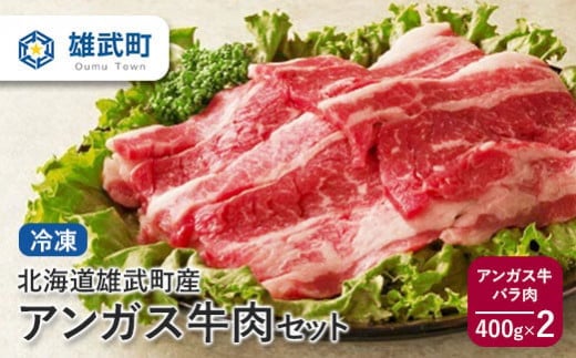 雄武産アンガス牛肉セット(冷凍)バラ肉400g×2【0911501】