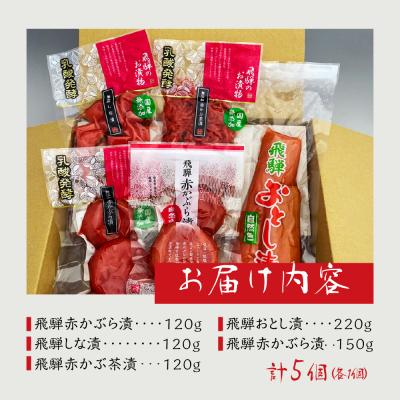 ふるさと納税 下呂市 飛騨のお漬物 5種類セット 漬け物 飛騨 詰め合わせ【15-2】 |  | 02