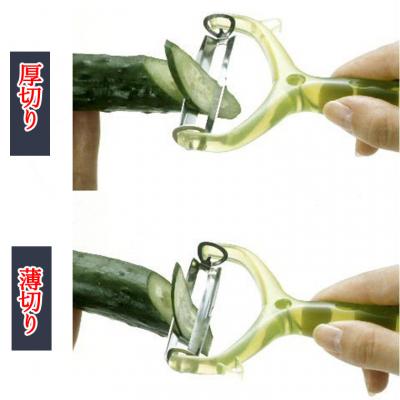 ふるさと納税 関市  切替不要　厚切り・薄切りができる両刃ワイドピーラー スライス&千切り回転ピーラー スイッチ |  | 03