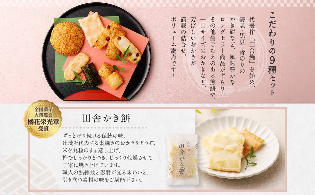 芳ばし 特選 セット 大缶 おかき 9種 600g