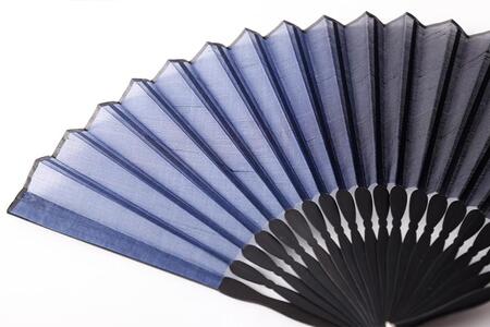 【伊と幸】《白生地の老舗が贈る》霞扇-かすみおうぎ-（紺ぼかし染）