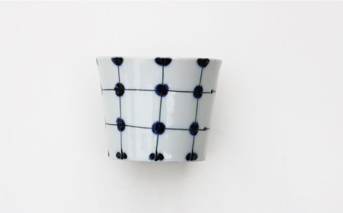 【波佐見焼】点格子 ミニ プレート・そばちょこ ペアセット【協立陶器】 [TC55]