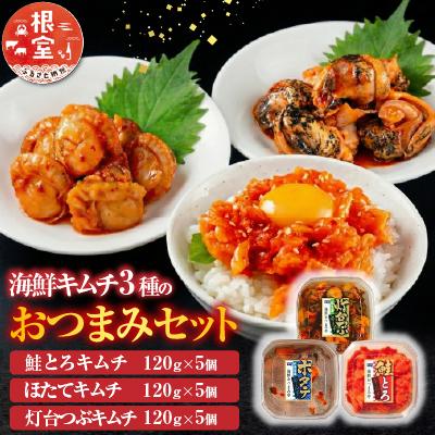 ふるさと納税 根室市 海鮮キムチ3種セット(サーモン・ホタテ・灯台つぶ) B-09039