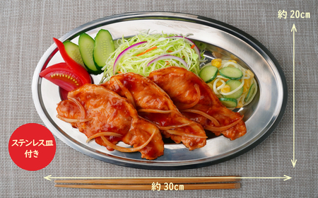 食品サンプル しっかり濃い味生姜焼きランチ (ステンレス皿) | 食品サンプル 生姜焼き 畑中 埼玉県 所沢市