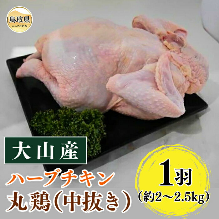 【ふるさと納税】大山産ハーブチキン丸鶏（中抜き）_T2600062