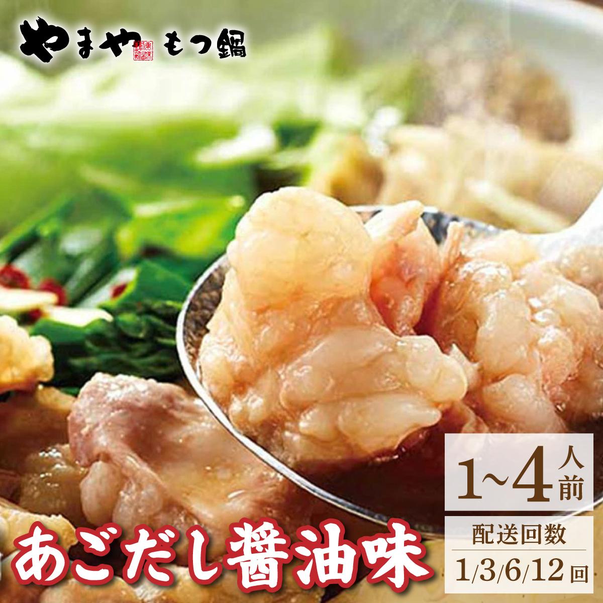 【ふるさと納税】＜選べる容量/回数＞博多もつ鍋 あごだし醤油味 1~4人前【やまや】