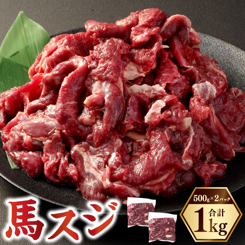 【ふるさと納税】馬スジ 約1kg（約500g×2）馬肉 桜肉 すじ肉 スジ肉 煮込み料理 カレー 和風 洋風 冷凍 相良村 送料無料