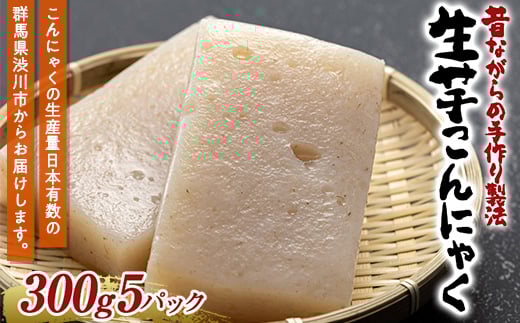 
            昔ながらの手作り製法 生芋こんにゃく（300g×5パック） 蒟蒻 コンニャク 煮物 料理 群馬県 国産 F4H-0200
          