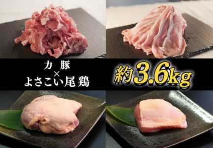 【国産】鶏肉×豚肉 約3.6kgセット 鶏もも 鶏むね 豚細切れ ウデ肉 小分け ブランド銘柄 焼肉