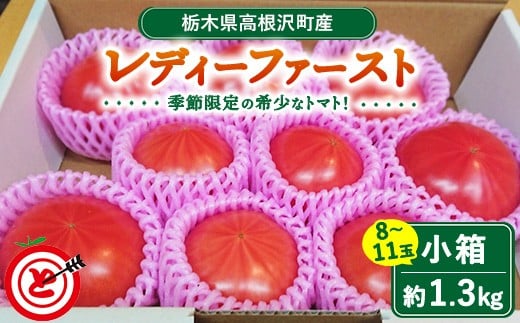 
            高根沢町産トマト「レディーファースト」　小箱（約1.3kg　8～11玉）※北海道・沖縄・離島への配送不可 ※2026年1月上旬～3月下旬頃に順次発送予定｜とまと トマト 野菜 サラダ 食品 ヘルシー 生野菜 季節品 希少 厳選 産地直送 新鮮 ハート形 薄皮 栃木県産トマト 国産 高根沢町産トマト 希少トマト 厳選トマト 産地直送トマト 新鮮トマト ファーストトマト 大箱トマト 栃木県 高根沢町
          