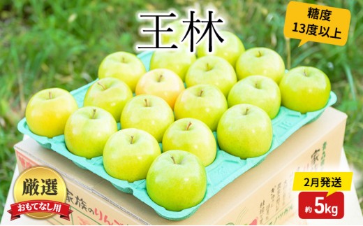 
                  りんご 【2月発送】 糖度13度以上 おもてなし用 家庭用 王林 約 5kg 【 青森りんご  果物 フルーツ デザート 食後 青森県産 産地直送 贈り物  】
                