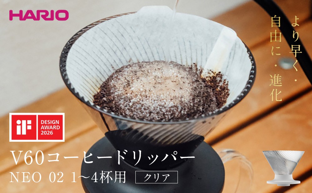 
                  より早く・自由に・進化 HARIO V60コーヒードリッパー NEO 02 クリア | コーヒー ドリップ カフェ コーヒーサーバー インテリア 栃木市
                