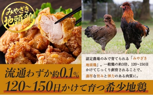 【定期便全6回】みやざき地頭鶏 カットモモ肉 250g×4P×6回 冷凍｜家庭応援 鶏肉 地鶏 モモ肉 カット肉 唐揚げ 焼き鳥 チキン南蛮 じとっこ 真空パック 小分け カット済み 定期便 6ヶ月 