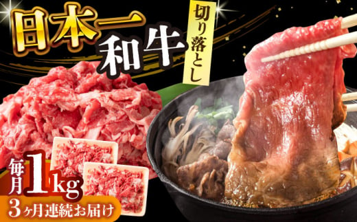 【全3回定期便】【A4～A5】長崎和牛切り落とし　1kg(500g×2p）【株式会社 MEAT PLUS】 [DBS054]