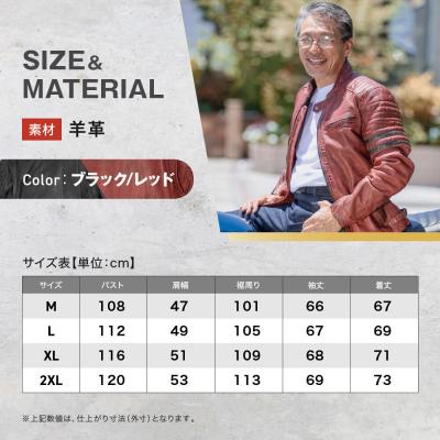 ふるさと納税 京都市 【デグナー】レザージャケット[25WJ-7] レッド Lサイズ|京都 バイクギア 人気ブランド |  | 02