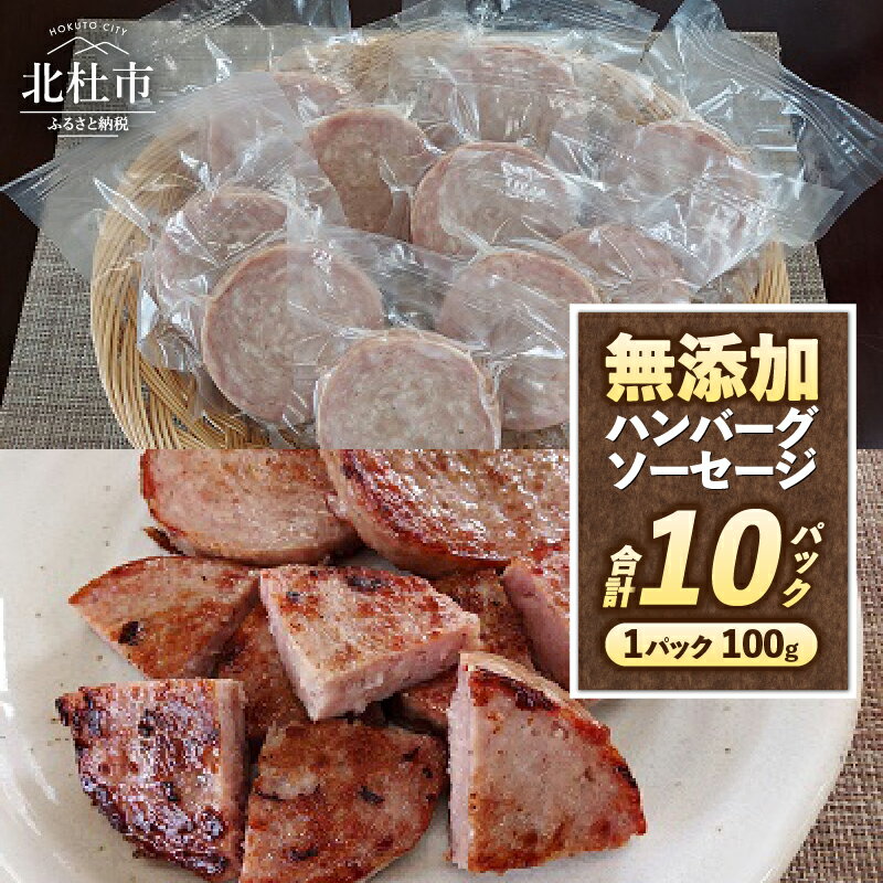 【ふるさと納税】 ハンバーグ ソーセージ ウインナー 無添加 10パック バーベキュー キャンプ パーティー 手作り フランク オールポーク 豚肉100％ 天然腸 山梨県 白州 北杜市 送料無料