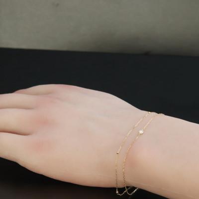 ふるさと納税 山梨市 K18ダイヤモンド2連チェーンブレスレット【ダイヤ0.05ct・17cm】マグネット |  | 02