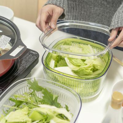 ふるさと納税 海南市 ベジマジあらう　野菜保存容器　21cm　ボウル　ザル　セット　フタ付き　グリーン |  | 03