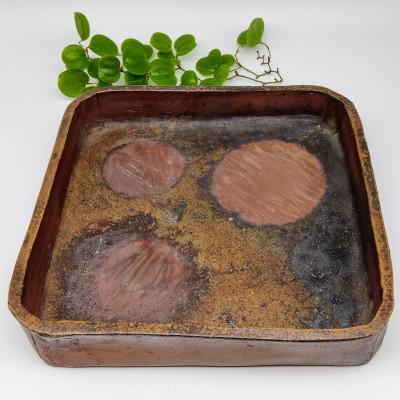 ふるさと納税 備前市 備前焼叩き角鉢(登り窯)