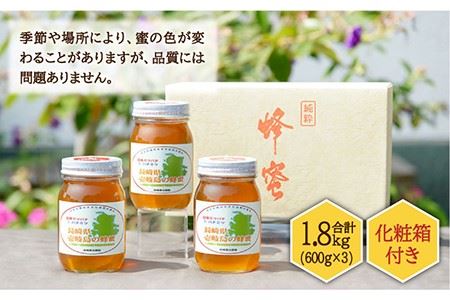 ニホンミツバチ 生蜂蜜 600g×3（化粧箱付き） 《壱岐市》【憲ちゃんハチミツ】[JCL007] ハチミツ 蜂蜜 日本蜜蜂 ギフト プレゼント 贈り物 化粧箱 90000 90000円 9万円 コダ