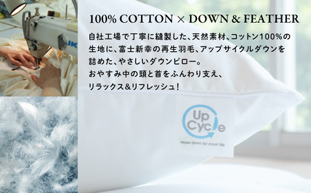 【富士新幸謹製】 50×70cm ダウンピロー「サステナブルな羽毛」アップサイクルダウン羽毛枕※着日指定不可 DSI006　