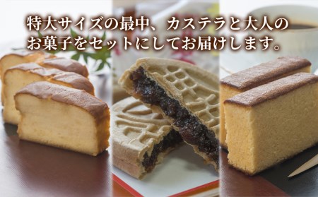 最中8個入りとカステラ・ブランデーケーキセット ケーキ 洋菓子 ブランデー お菓子 スイーツ 詰め合わせ ギフト 贈り物 大分県産 九州産 津久見市 国産【tsu000505】