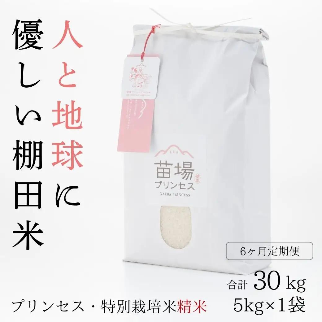 【令和8年産先行予約】【6ヶ月定期便】魚沼コシヒカリ 苗場プリンセス 特別栽培米 農薬化学肥料5割減 精米（5kg）×6回 合計30kg |津南町 魚沼産コシヒカリ