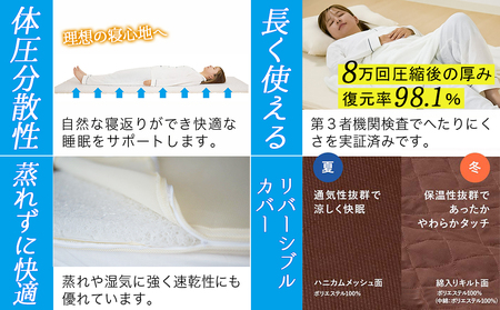 【ブラウン】全部洗える!「エアーアスリート」マットレス【S】・ハニカムメッシュ&キルト使用のリバーシブルカバー付き_AG-J203-br_(都城市) マットレス エアーアスリート ハニカムメッシュ キ