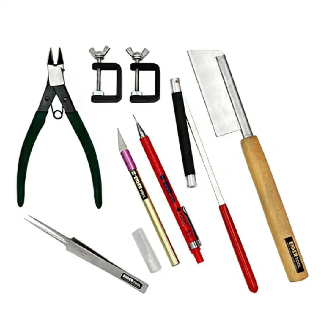 沼ホビー用工具 Bセット アイガーツール 燕三条製 ホビー工具 模型工具 プラモデル 鋸 やすり クランプ ニッパー ピンセット サンドペーパーホルダー EIGERTOOL【074S006】