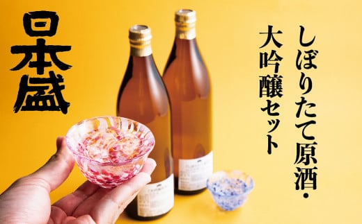 
            日本盛　しぼりたて原酒・大吟醸セット
          