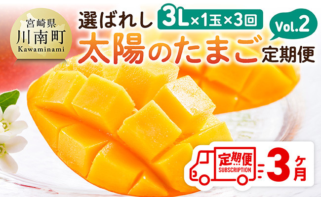 
            【3ヶ月定期便】選ばれし太陽のたまご定期便Vol.2 【 川南町産 くだもの マンゴー   】
          