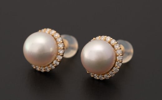 
                  【真珠】【天女！花珠最上級品を使用した『希望の光』】8mm アコヤ真珠ピアス K18  U-86
                