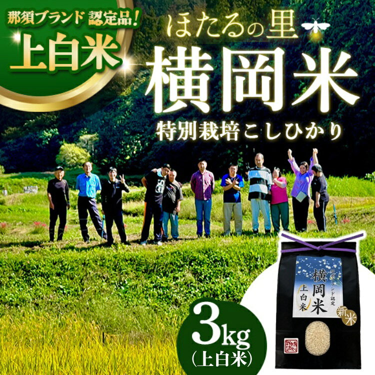 【ふるさと納税】特別栽培のこしひかり【横岡米】那須ブランド認定品 上白米 3kg 〔P-405〕 | 特別栽培米 白米 精米 減農薬 健康 安心 ※離島への配送不可