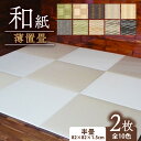 【ふるさと納税】 薄置畳 ヘリなし畳 ダイケン和紙 2枚セット 82cm×82cm 厚み1.5cm 全10色 半畳 畳 置き畳 フロア畳 フローリング畳 傷防止 汚れにくい へりなし 縁なし畳 縁なし ヘリ無し 和風 インテリア カーペット ラグ マット 和風インテリア 京都 与謝野 丹後